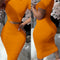 Solid Color Short Sleeve Top Suit Tight Midi Dress