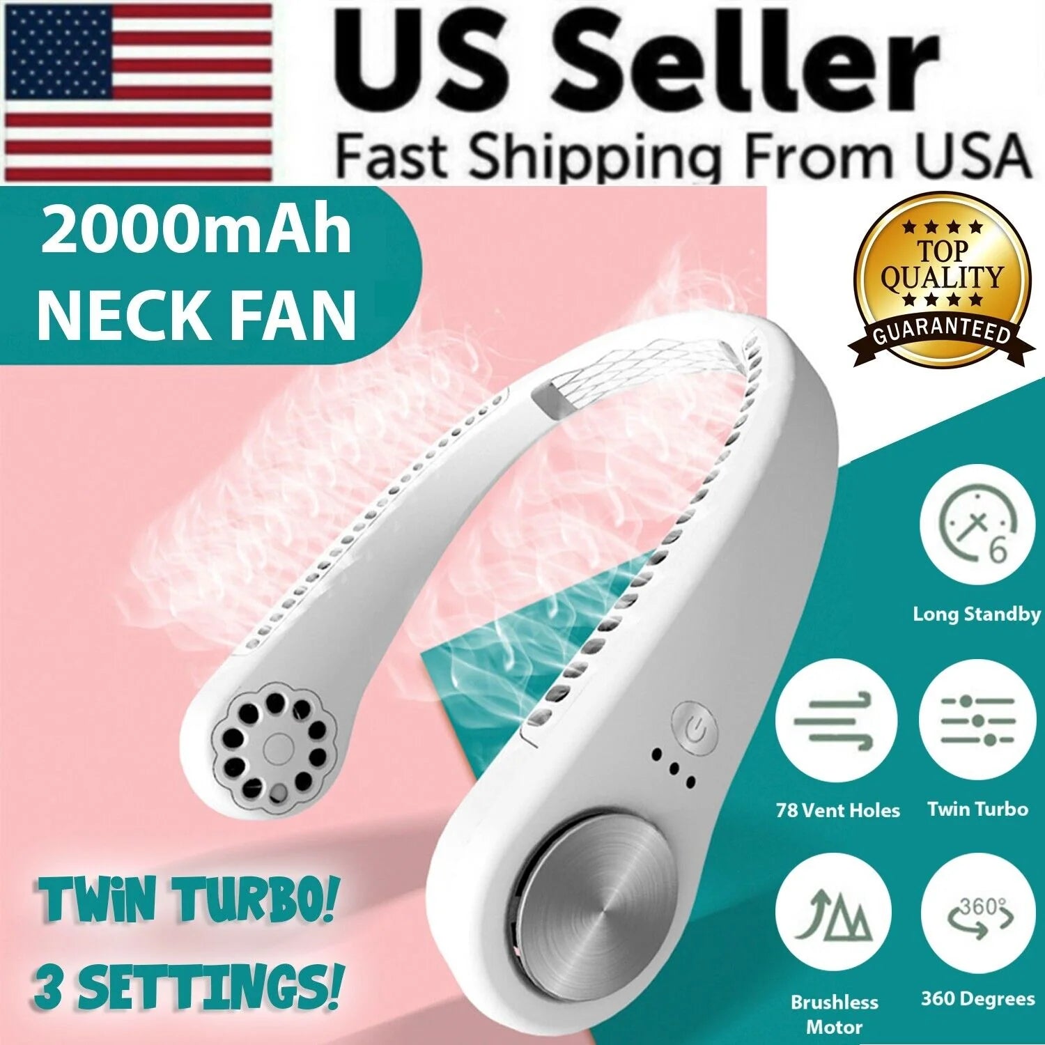 Stay Cool Anywhere: USB Portable Hanging Neck Fan & Mini Air Conditioner